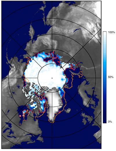 NASA image of Arctic sea ice June 30, 2021